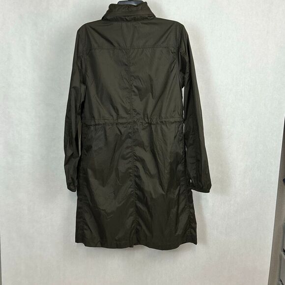 Carly Jean Los Angeles Rain Coat Jacket Shell Windbreaker with Hood Long Adjusta - Picture 5 of 11